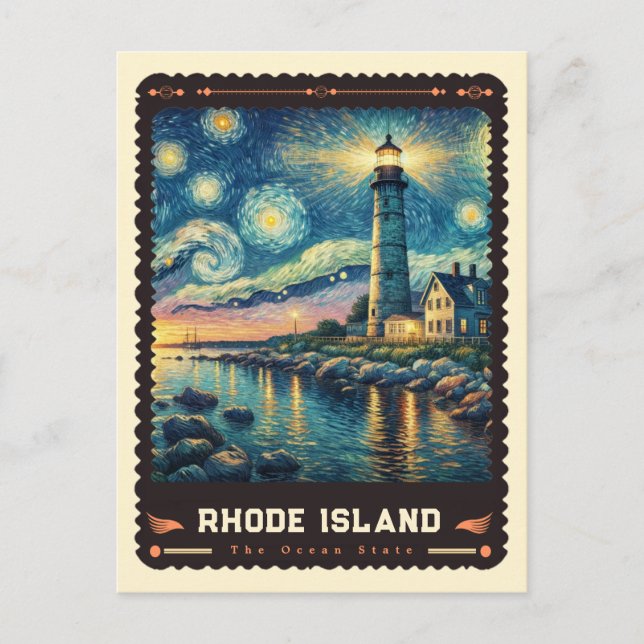 Cartão Postal Rhode Island | Vincent Van Gogh inspirado (Frente)