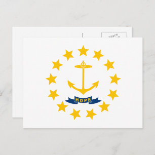Cartão Postal Rhode Islander Flag, Flag of Rhode Island