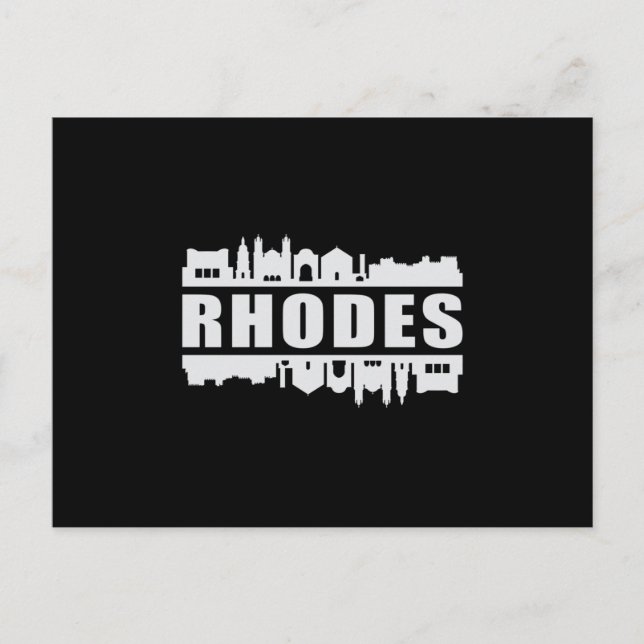 Cartão Postal Rhodes Grécia City Skyline Cityscape Funny Gift (Frente)