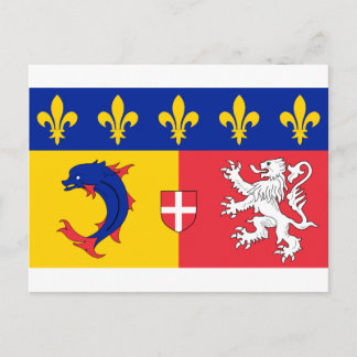 Cartão Postal Rhone-Alpes Flag