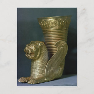 Cartão Postal Rhyton na forma de um monstro-leão sentado