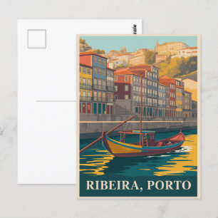 Cartão Postal Ribeira, Porto Portugal