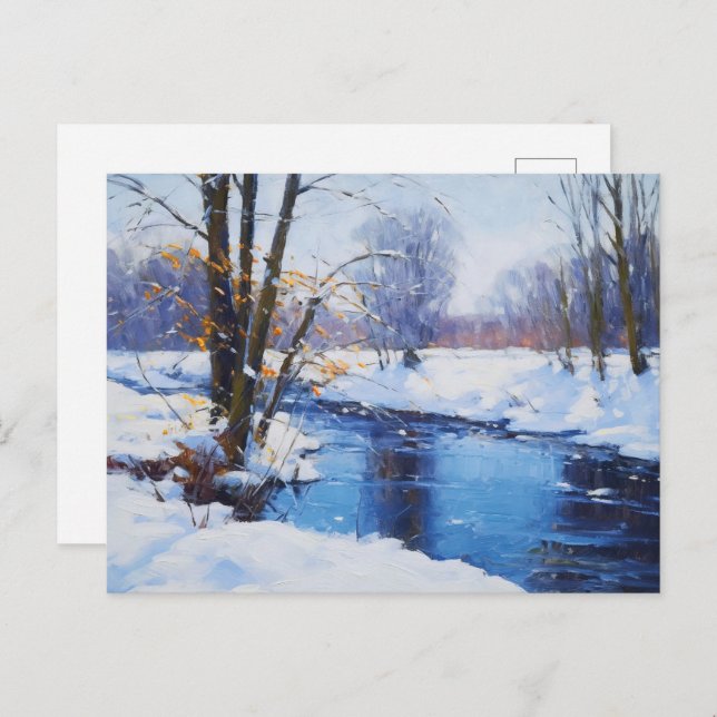 Cartão Postal Ribeirinhos congelados na paisagem de Havelland (Frente/Verso)