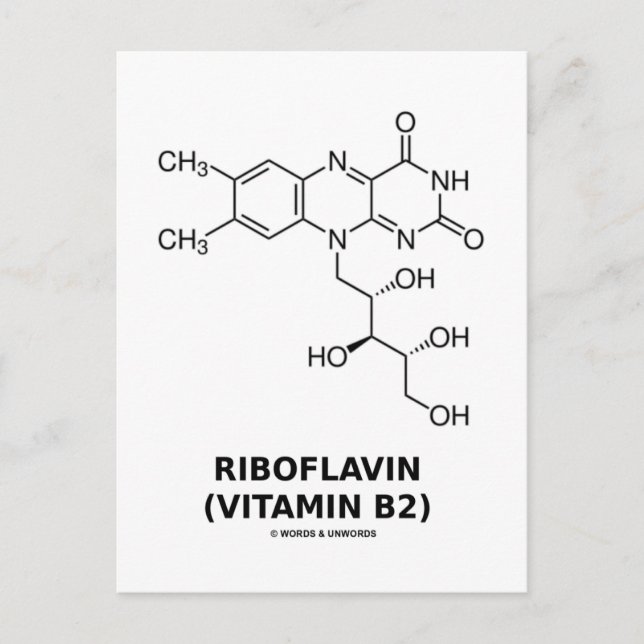 Cartão Postal Riboflavina (Vitamina B2) Molécula Química (Frente)
