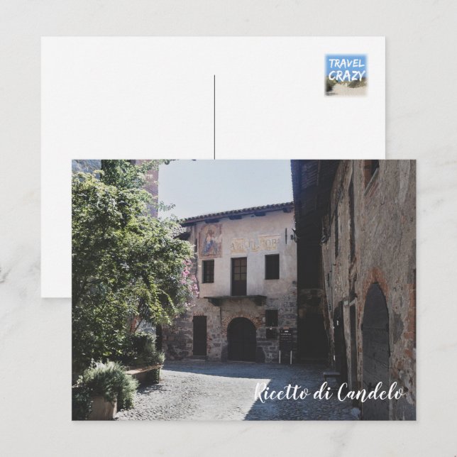 Cartão Postal Ricetto di Candelo, Piemonte, Itália (Frente/Verso)