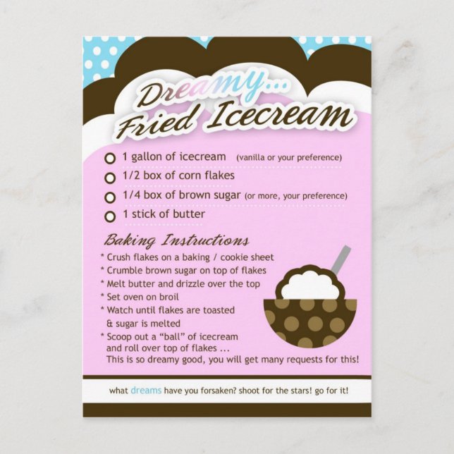 Cartão Postal Rich recebe DREAMY FRIED ICECREAM (Frente)