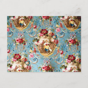 Cartão Postal Richloom Fragonard Cornflower Azul Francês Country