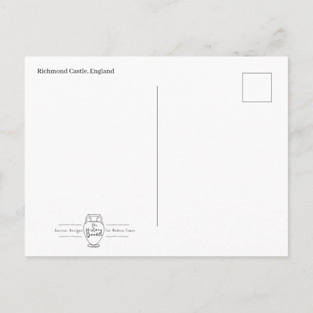 Cartão Postal Richmond Castle Postcard (Verso)