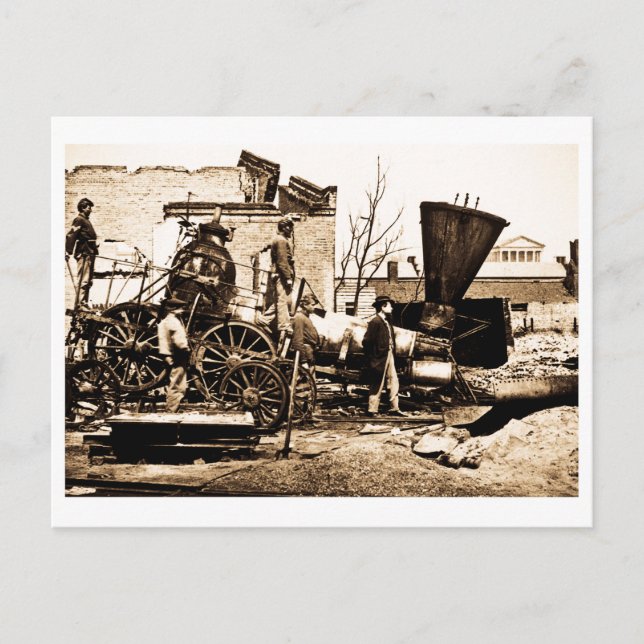 Cartão Postal Richmond & Petersburg RR Ruins Richmine VA 1 de ab (Frente)