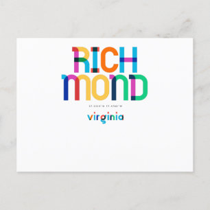 Cartão Postal Richmond Virginia Meio século, Pop Art,