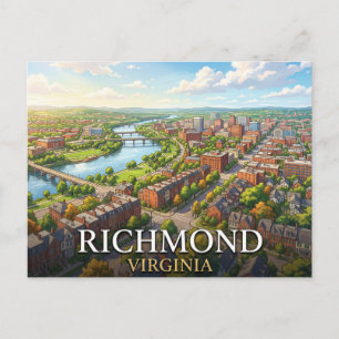 Cartão Postal Richmond Virgínia Viagem   Paisagem Urbana Históri