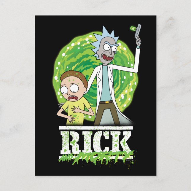 Cartão Postal RICK E MORTY™ | Abertura Verde (Frente)