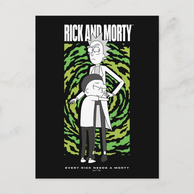Cartão Postal RICK E MORTY™ | Rick Morty Hugging (Frente)