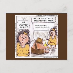 Cartão Postal Rick London Café Pré-Histórico Cartoon Engraçado