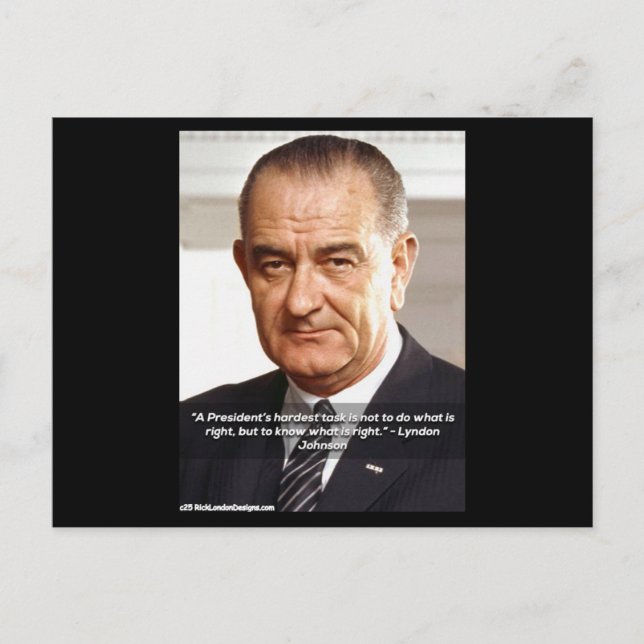 Cartão Postal Rick London Design LBJ "Sabe o que é certo" (Frente)