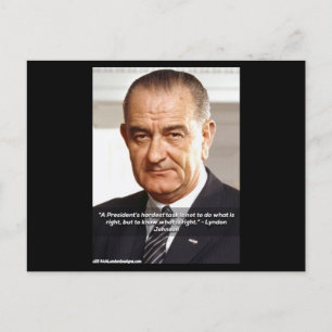 Cartão Postal Rick London Designs LBJ "Saiba O Que É Certo" 