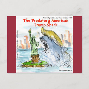 Cartão Postal Rick London Engraçado Trump Tubarão