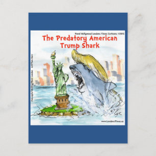Cartão Postal Rick London Engraçado Trump Tubarão