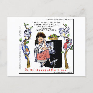 Cartão Postal Rick London Ernestine Pássaros Natalinos