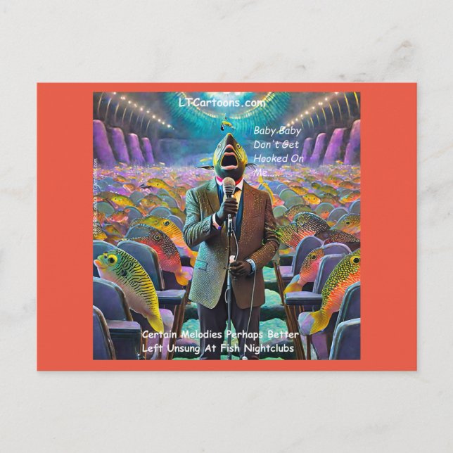 Cartão Postal Rick London Fish Nightclub Singer Comic (Frente)