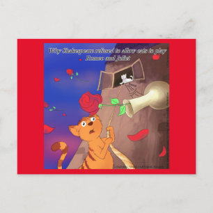 Cartão Postal Rick London Gato Engraçado Romeow & Juliet 