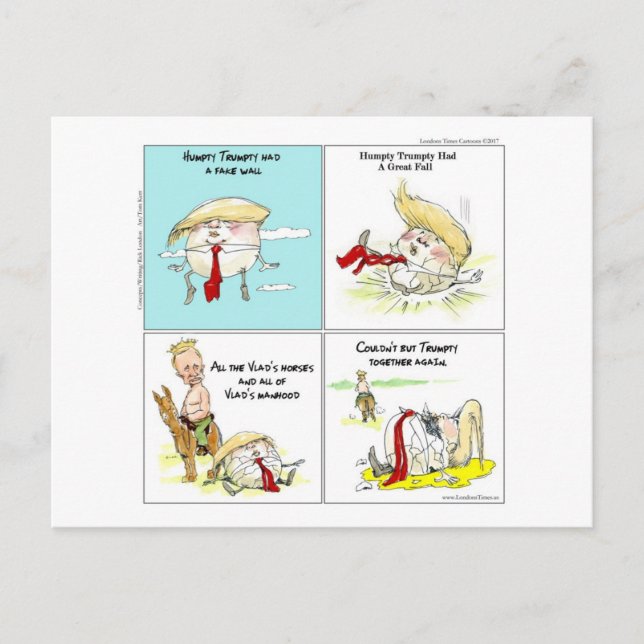 Cartão Postal Rick London "Trumpty Dumpty" Engraçado Trump Gift (Frente)