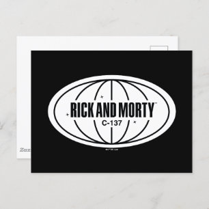 Cartão Postal Rick Retroativo e Crachá Dimension Morty C-137