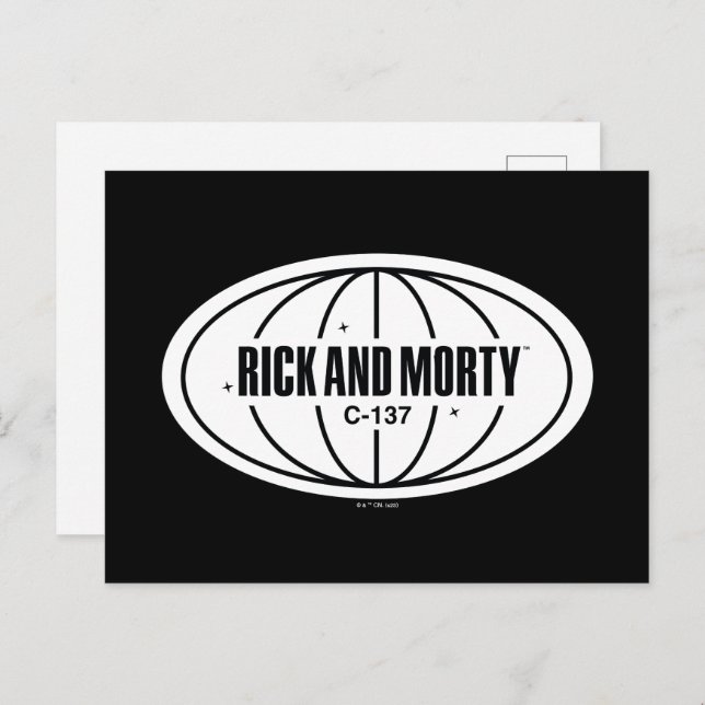 Cartão Postal Rick Retroativo e Crachá Dimension Morty C-137 (Frente/Verso)