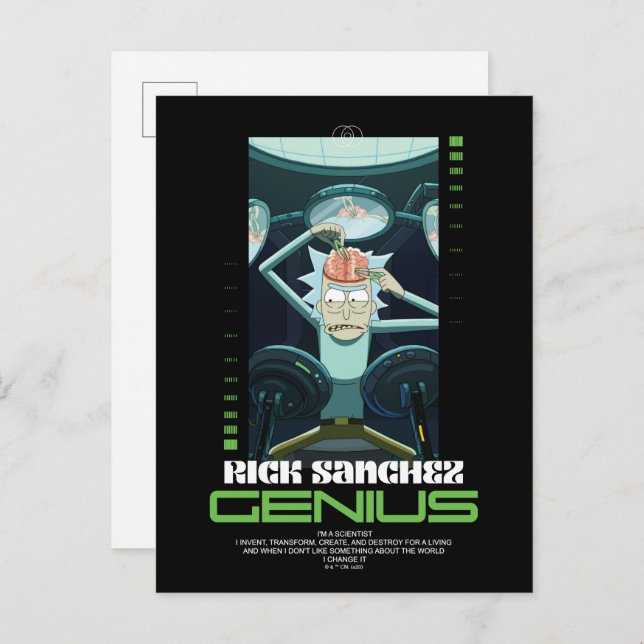 Cartão Postal Rick Sanchez Genius Quote Gráfico (Frente/Verso)