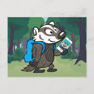 Cartão Postal Ricky Raccoon Boomer Badger Selfie