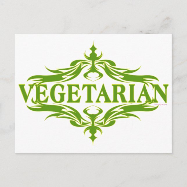 Cartão Postal Rico Em Verde - Vegetariano (Frente)