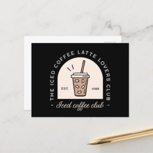 Cartão Postal Rico preto de latão de café gelado