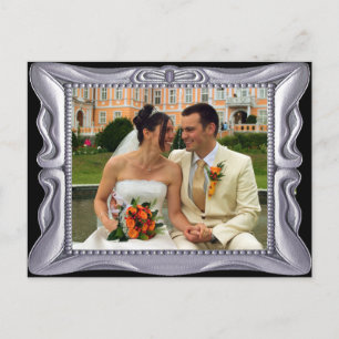 Cartão Postal Rico Silver Frame Adicionar Foto Aqui