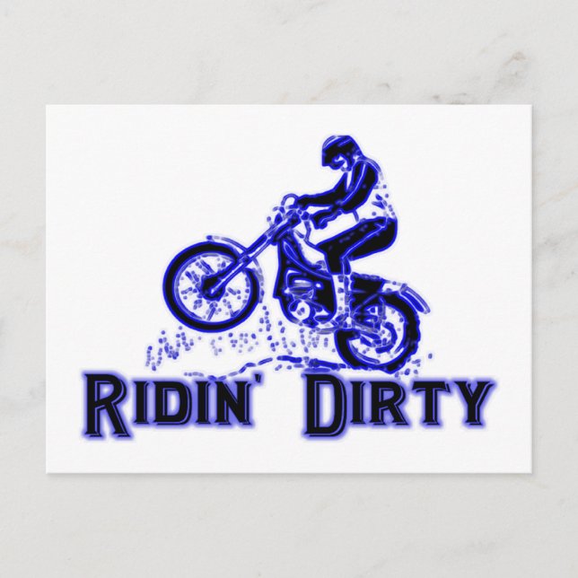 Cartão Postal Ridin Dirty Dirt Bike Rider (Frente)