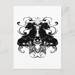 Cartão Postal Rielaboração de Leões Vintage com Sujeiras