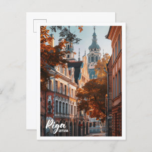 Cartão Postal Riga Latvia Art viagem famoso