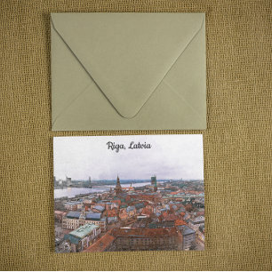 Cartão Postal Riga, visão do Panorama da Letónia