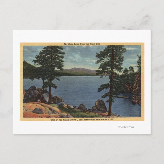 Cartão Postal Rim O' the World Drive, West End View (Frente)