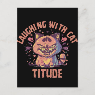 Cartão Postal Rindo com Cat-titude