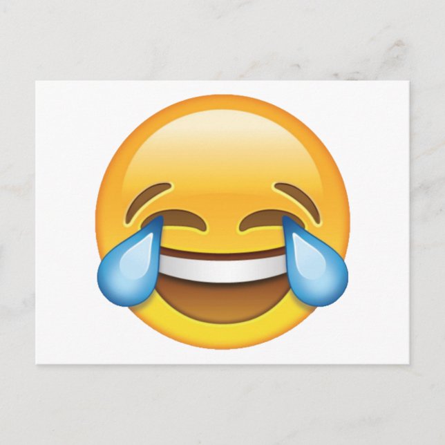 Cartão Postal Rindo de Lágrimas de Choro de Joy emoji (Frente)