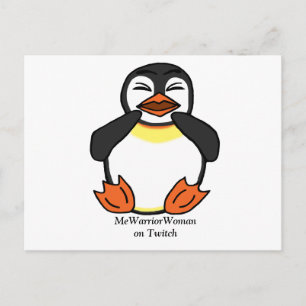 Cartão Postal Rindo de Pinguim, MmeGuerreiraMulher no Twitch