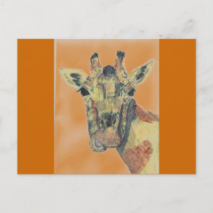 Cartão Postal Rindo Girafa