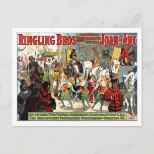 Cartão Postal Ringling Brothers Circus Joan of Arc Spectacular
