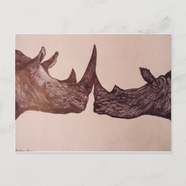 Cartão Postal Rinoceronte (Frente)