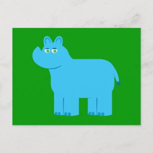 Cartão Postal Rinoceronte Azul Cugado