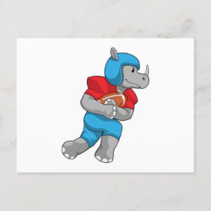 Cartão Postal Rinoceronte nos Esportes de Futebol