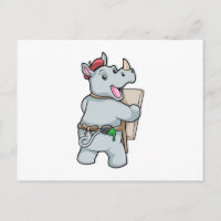 Rinoceronte Pintando com Cores