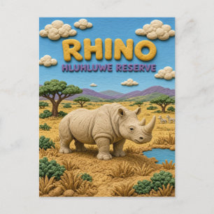 Cartão Postal Rinoceronte Reserva Hluhluwe Moderno KlayKoo