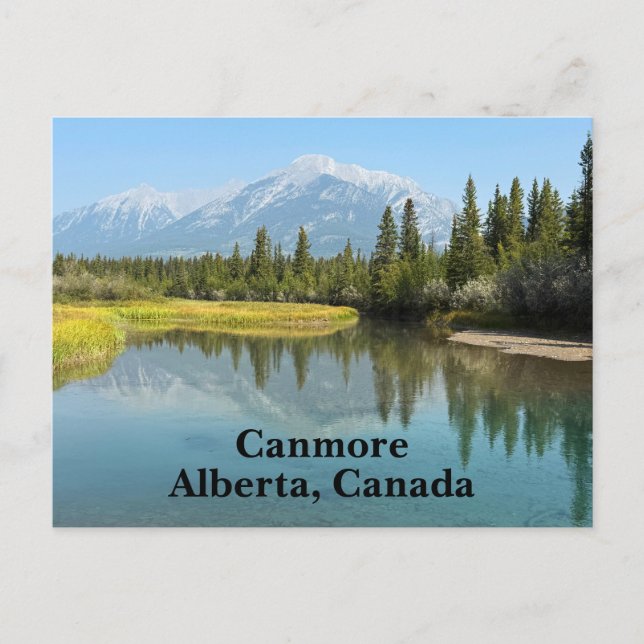 Cartão Postal Rio Bow em Canmore Canadá (Frente)