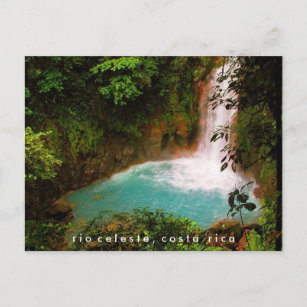 Cartão postal Rio Celeste Waterfall Costa Rica
